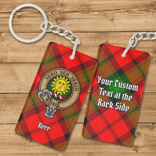 Clan Kerr Crest over Tartan Sleutelhanger