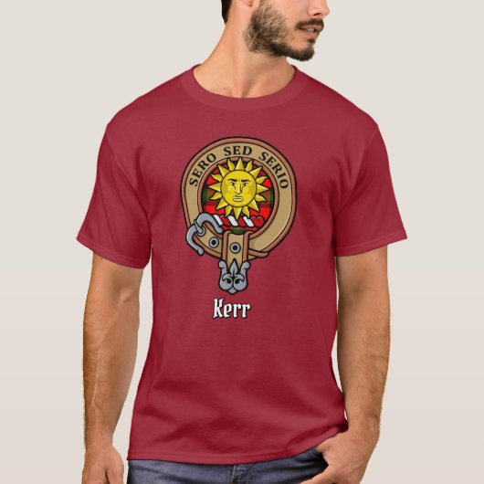 Clan Kerr Crest over Tartan T-shirt (Voorkant)