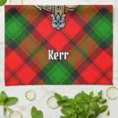 Clan Kerr Crest over Tartan Theedoek (Gevouwen)