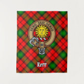Clan Kerr Crest over Tartan Wandkleed (Voorkant)