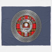 Clan Kerr Crest & Tartan Knot Fleece Deken (Voorkant (Horizontaal))