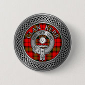 Clan Kerr Crest & Tartan Knot Ronde Button 5,7 Cm (Voorkant)