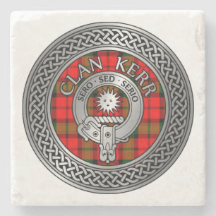 Clan Kerr Crest & Tartan Knot Stenen Onderzetter