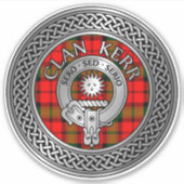 Clan Kerr Crest & Tartan Knot Sticker (Voorkant)