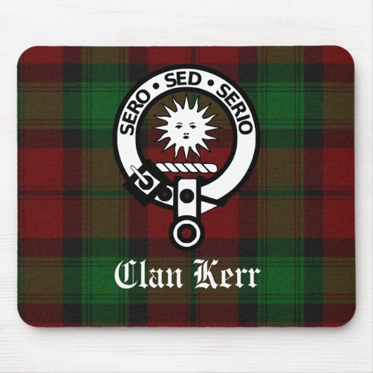 Clan Kerr Crest & Tartan  Muismat (Voorkant)