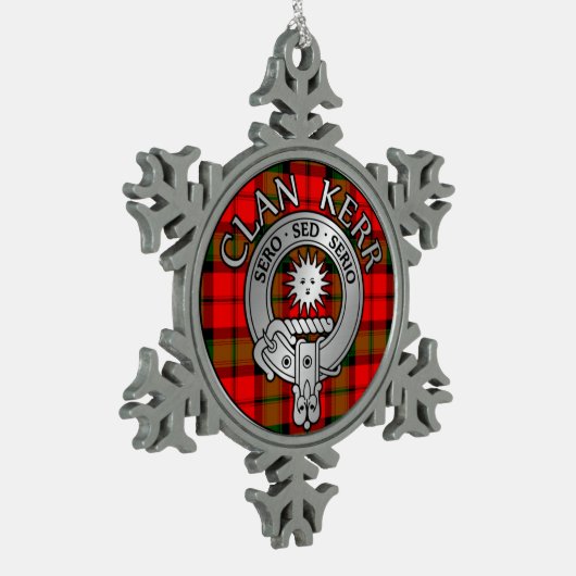 Clan Kerr Crest & Tartan Tin Sneeuwvlok Ornament (Links)