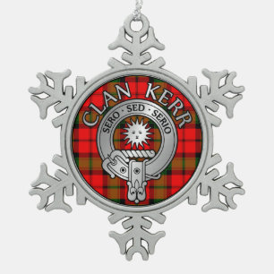 Clan Kerr Crest & Tartan Tin Sneeuwvlok Ornament