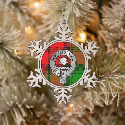 Clan Kerr Crest & Tartan Tin Sneeuwvlok Ornament (Boom)