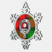Clan Kerr Crest & Tartan Tin Sneeuwvlok Ornament (Rechts)