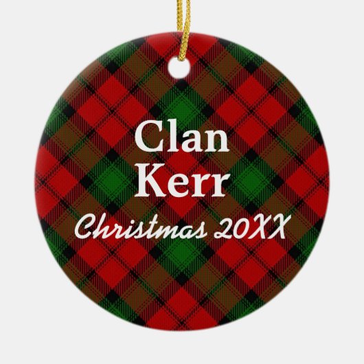 Clan Kerr Scottish Tartan Keramisch Ornament (Voorkant)