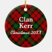 Clan Kerr Scottish Tartan Keramisch Ornament (Achterkant)