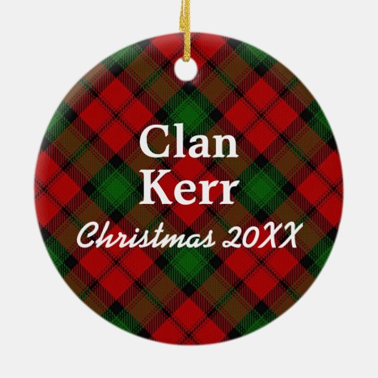 Clan Kerr Scottish Tartan Keramisch Ornament (Achterkant)