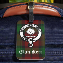 Clan Kerr Tartan en Crest Badge Bagagelabel