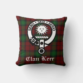 Clan Kerr Tartan en Crest Badge Kussen