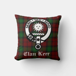 Clan Kerr Tartan en Crest Badge Kussen