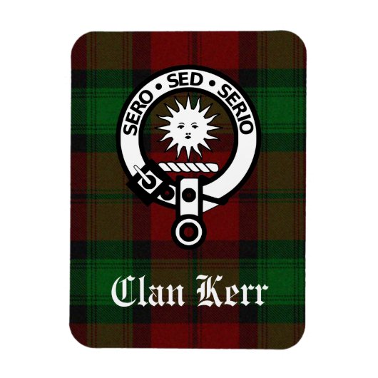 Clan Kerr Tartan en Crest Badge Magneet (Verticaal)