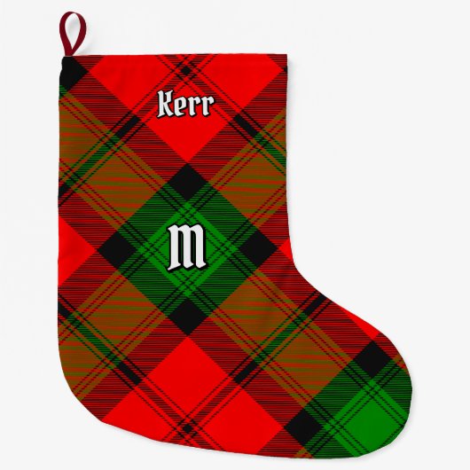 Clan Kerr Tartan Grote Kerstsok (Voorkant)