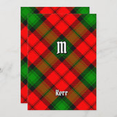 Clan Kerr Tartan Kaart (Voorkant / Achterkant)
