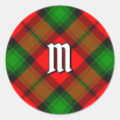 Clan Kerr Tartan Ronde Sticker (Voorkant)