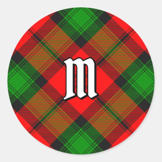 Clan Kerr Tartan Ronde Sticker (Voorkant)