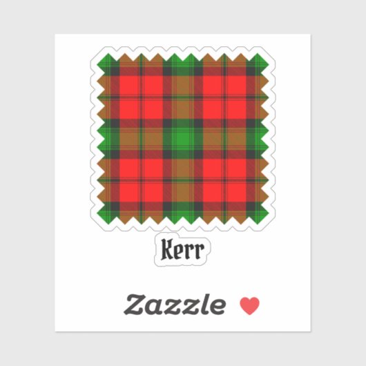 Clan Kerr Tartan Sticker (Vel)