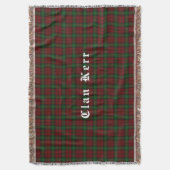 Clan Kerr Tartan Throw Blanket Deken (Voorkant Verticaal)