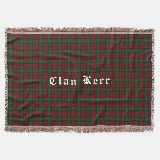 Clan Kerr Tartan Throw Blanket Deken (Voorkant)