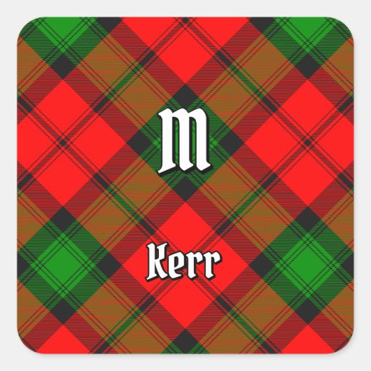 Clan Kerr Tartan Vierkante Sticker (Voorkant)