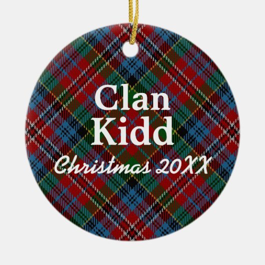 Clan Kidd Scottish Tartan Keramisch Ornament (Voorkant)