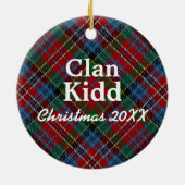 Clan Kidd Scottish Tartan Keramisch Ornament (Achterkant)