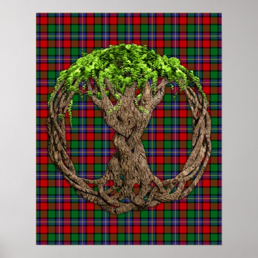 Clan Kilgore Tartan en de Keltische Levensboom Poster (Voorkant)
