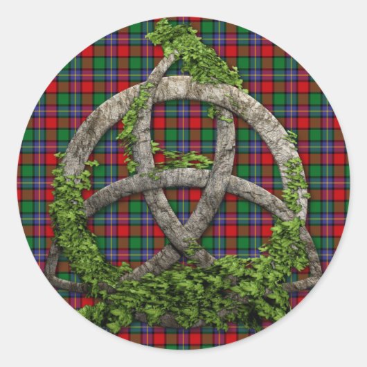 Clan Kilgore Tartan Keltische Drie-eenheid Ronde Sticker (Voorkant)