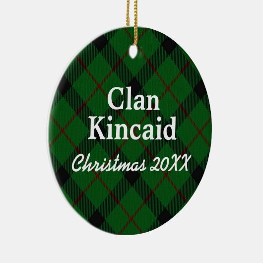 Clan Kincaid Scottish Tartan Keramisch Ornament (Rechts)