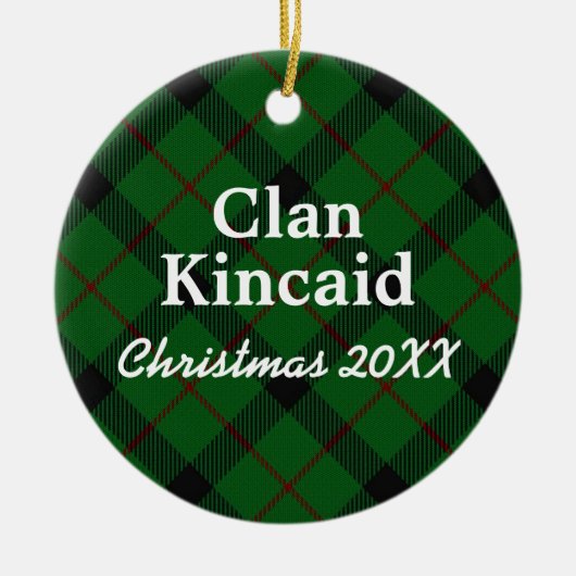 Clan Kincaid Scottish Tartan Keramisch Ornament (Voorkant)