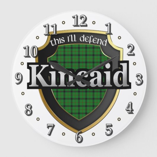 Clan Kincaid Tartan Scottish Dream Clock Grote Klok (Voorkant)