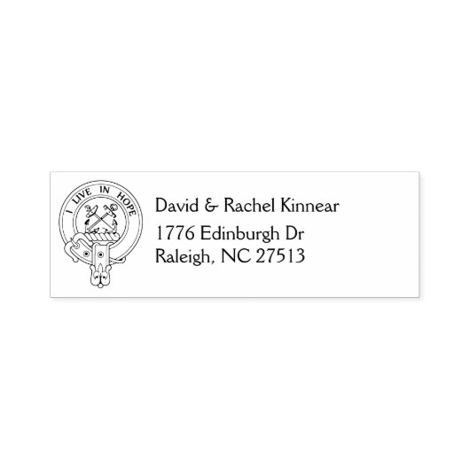 Clan Kinnear [BEWERKEN] Crest & Adres Zelfinktende Stempel (Design)