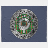 Clan Kinnear Crest & Tartan Knot Fleece Deken (Voorkant (Horizontaal))