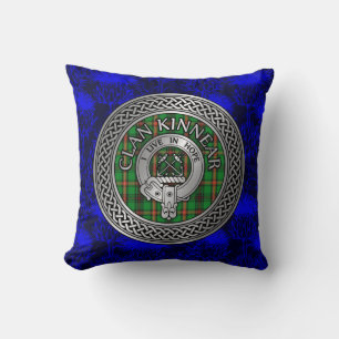 Clan Kinnear Crest & Tartan Knot Kussen