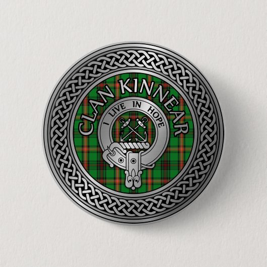 Clan Kinnear Crest & Tartan Knot Ronde Button 5,7 Cm (Voorkant)