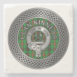 Clan Kinnear Crest & Tartan Knot Stenen Onderzetter
