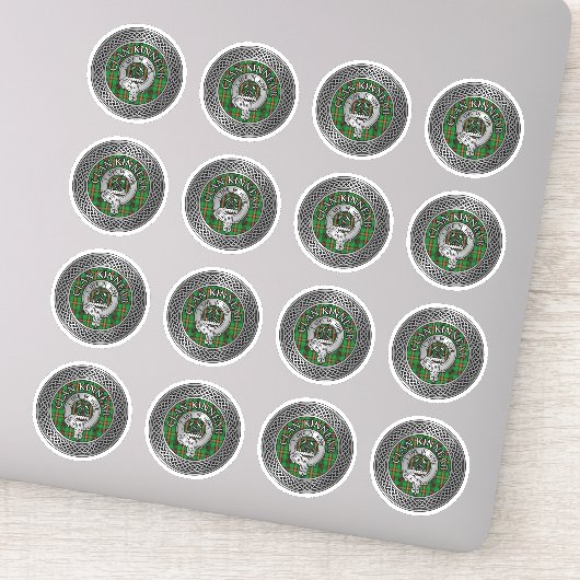 Clan Kinnear Crest & Tartan Knot Sticker (Detail)