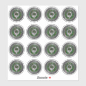 Clan Kinnear Crest & Tartan Knot Sticker (Vel)