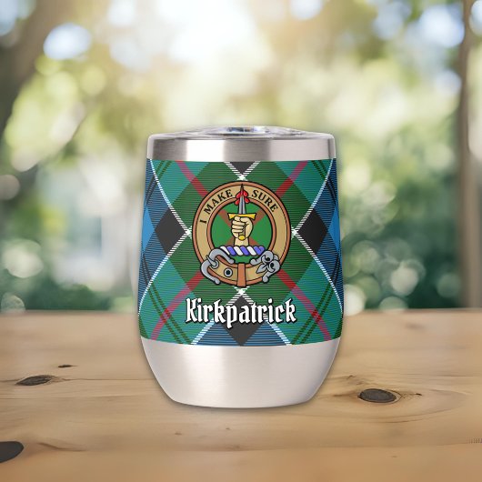 Clan Kirkpatrick Crest over Tartan
