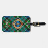 Clan Kirkpatrick Crest over Tartan Bagagelabel (Voorkant horizontaal)
