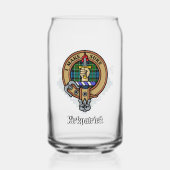 Clan Kirkpatrick Crest over Tartan Blikvorm Glas (Voorkant)