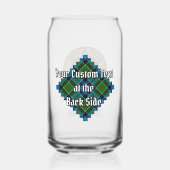 Clan Kirkpatrick Crest over Tartan Blikvorm Glas (Achterkant)