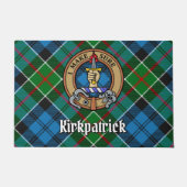 Clan Kirkpatrick Crest over Tartan Deurmat (Voorkant)