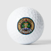 Clan Kirkpatrick Crest over Tartan Golfballen (Voorkant)
