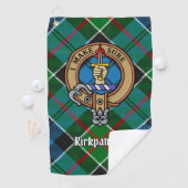 Clan Kirkpatrick Crest over Tartan Golfhanddoek (Insitu)