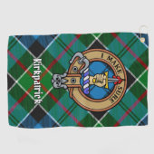 Clan Kirkpatrick Crest over Tartan Golfhanddoek (Horizontaal)